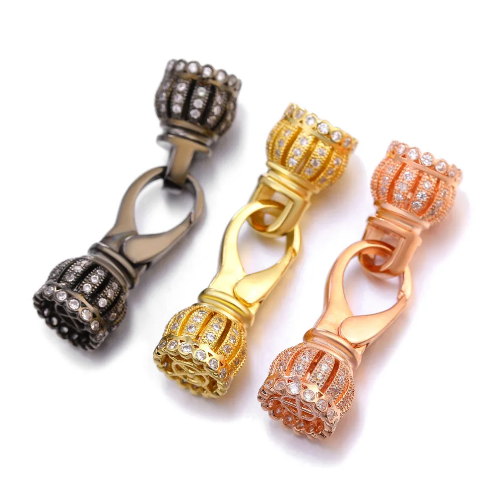 

DIY Connectors Jewelry Accessories Double Side Connectors Round Crystal Rhinestone Paved Sweater Necklace Easy Screw Clasp, Picture