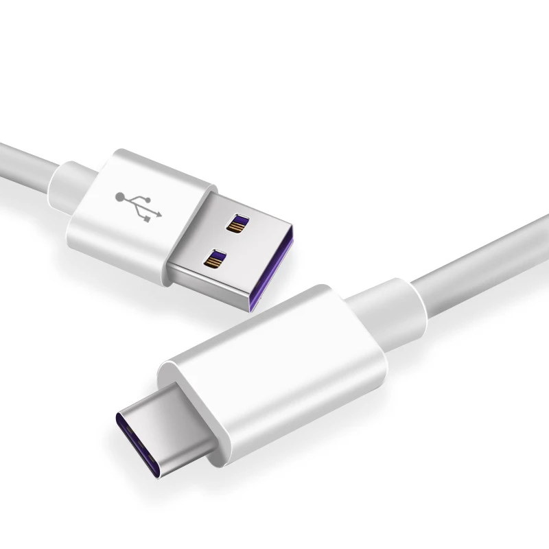 

3Ft Mobile Phone Metal 5A USB Type-C Fast Charging Data Cable For Huawei, White