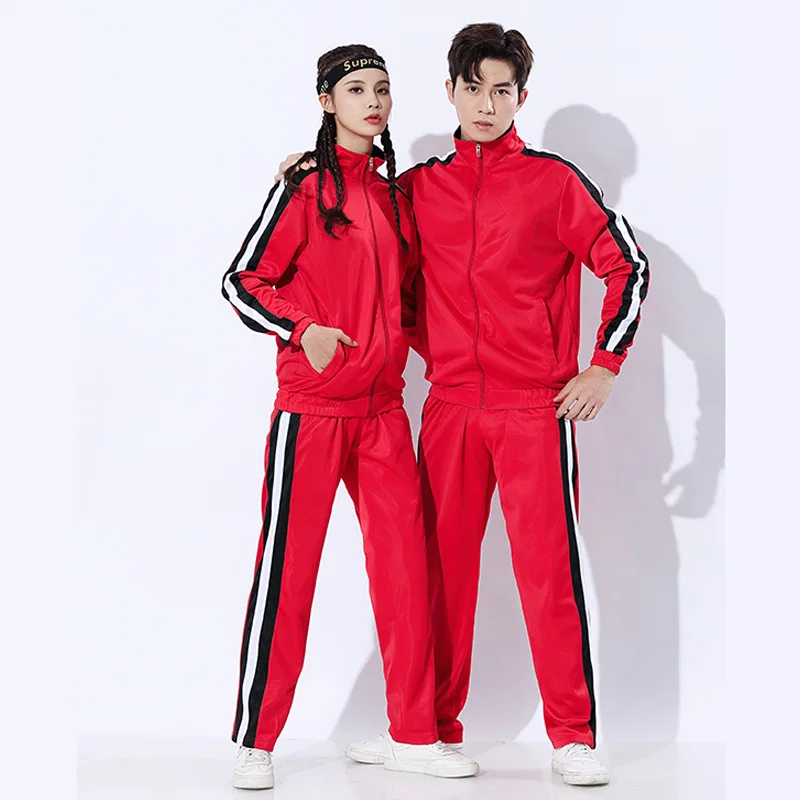 

Customize Designer Embroidery Woman Track Suits Sport Jogging Plain Two Piece Tracksuits Red Sweatsuits