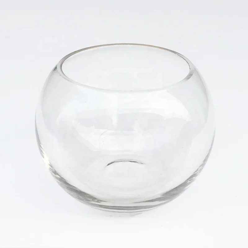 

Clear 20CM Glass Aquarium 10CM Flower Vase Glass Desktop Flowerpot 8cm Transparent Round Glass Globe Fish Bowl Aquarium Vase