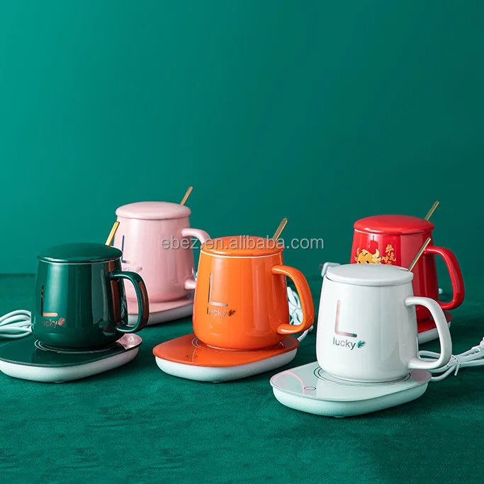 

EBEZ Best Gift Set Portable Cup Heater Coaster Tea Coffee Mug Heater Electric Mug Warmer with USB Plug Charger
