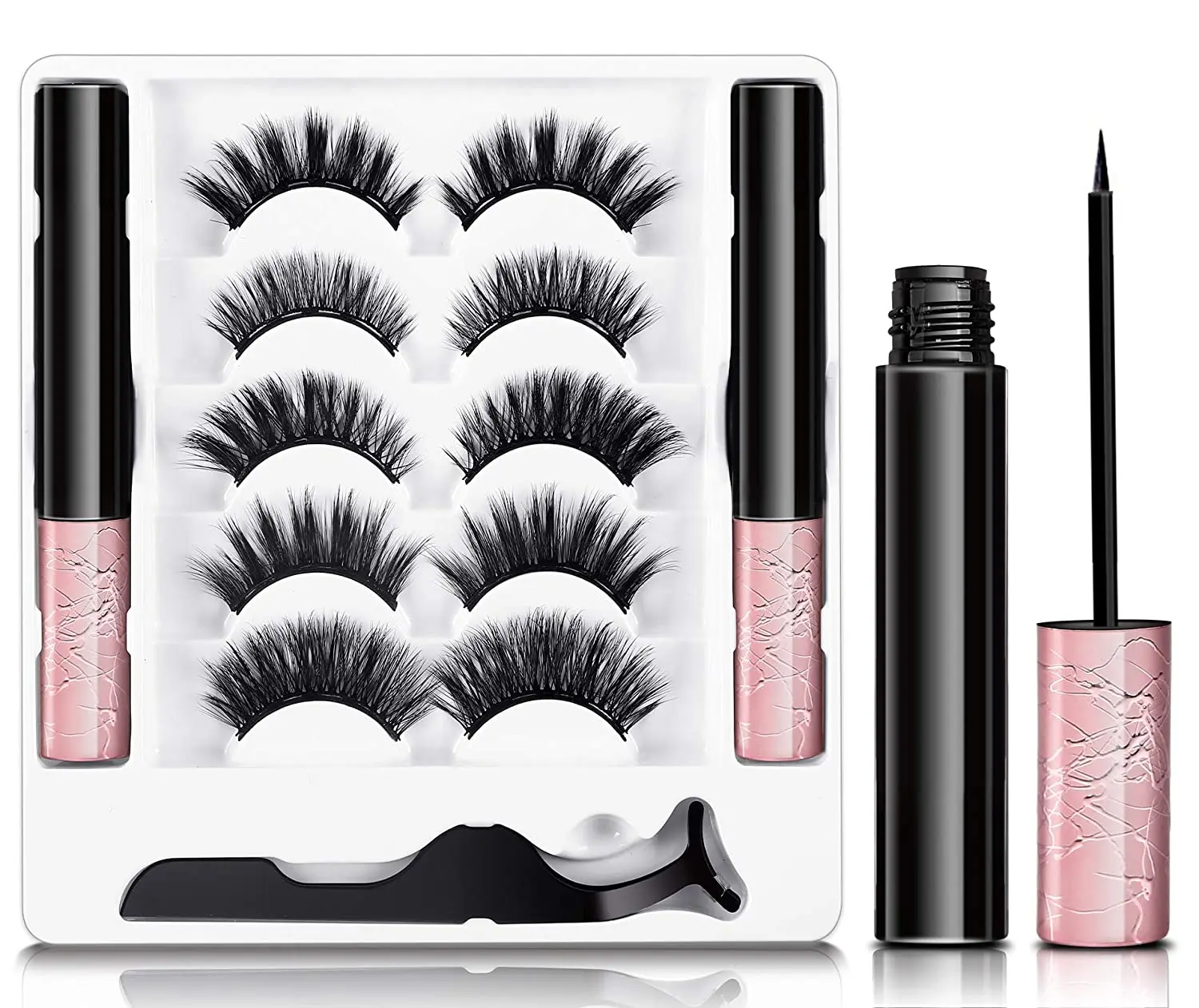 

New design fashion wholesale faux mink eyelashes 3d 5d full strip lashes wholesale best custom magnetic lashes vendors, Custom color
