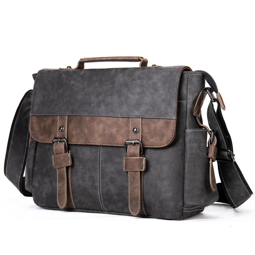 

Online Custom 7551 Westal Mens Messenger Bag 13.3 Inch Vintage pu Leather Briefcase Satchel Laptop Shoulder Bag for men