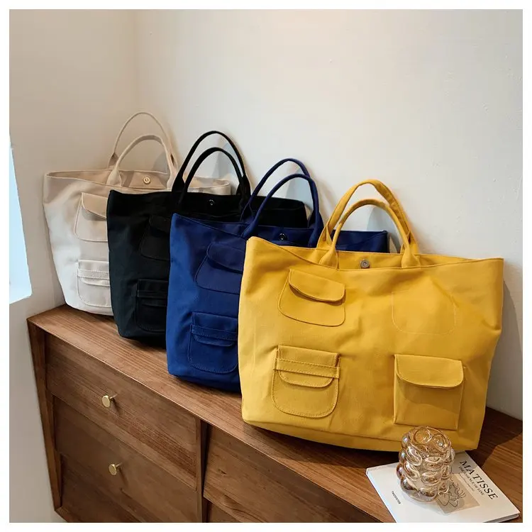 

2021 Factory hot sale customized leisure one shoulder portable cotton canvas shopping bag, Any color are available