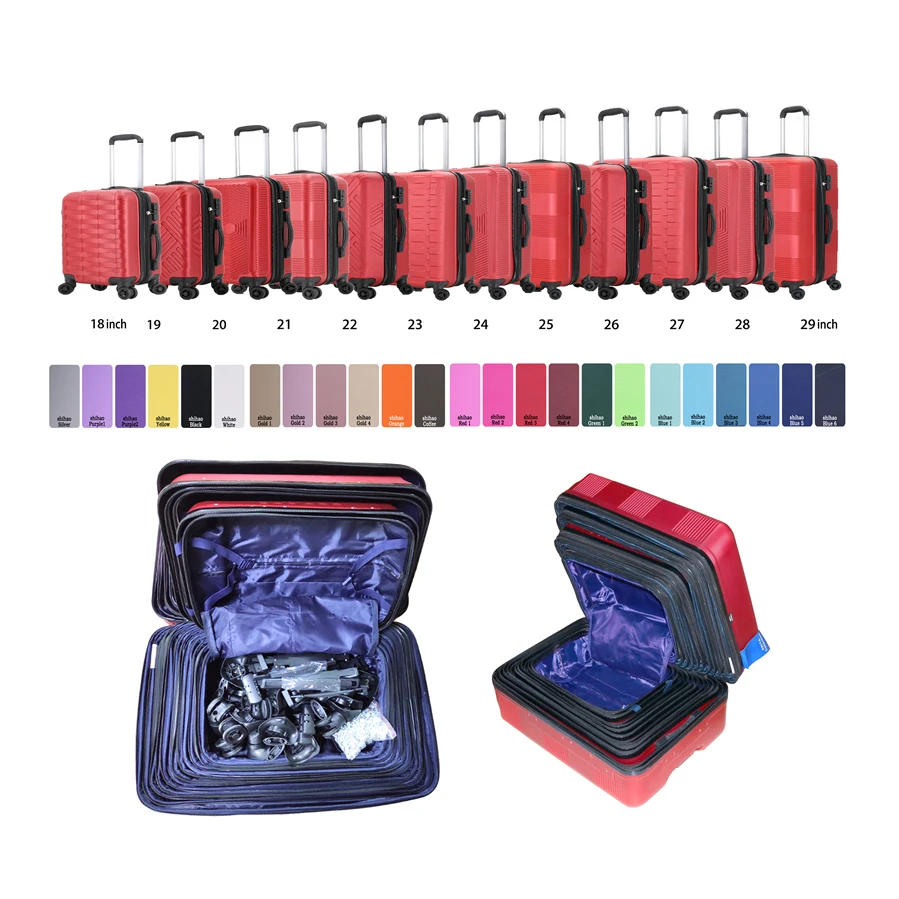 Cheap Semifinished Abs Trolley Travel Bag Luggage Suitcase Set For
