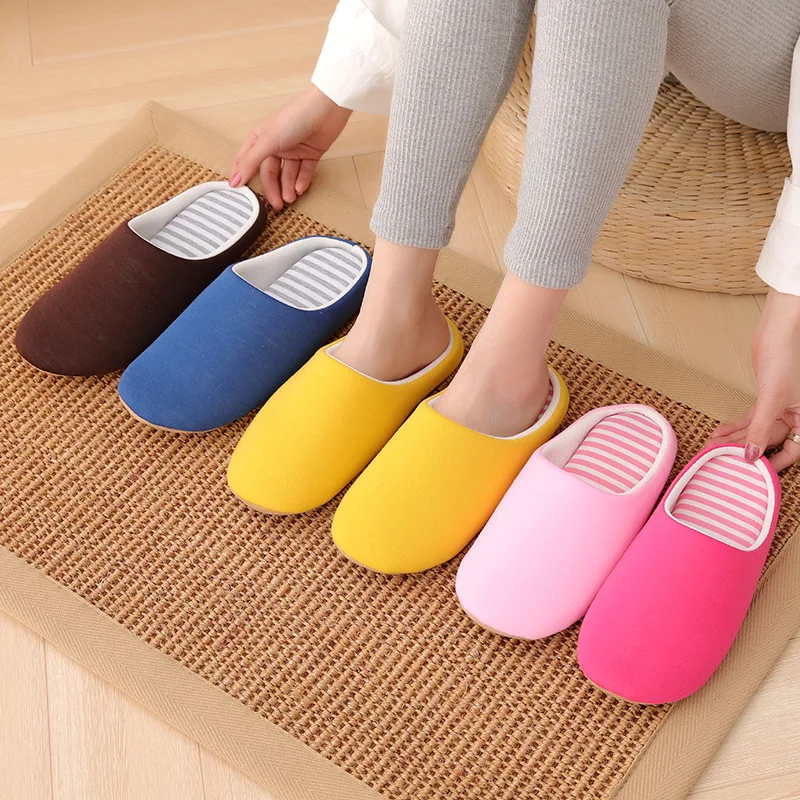 

Japanese Style Women House Soft Home Cotton Slipper Winter Light Comfort Floor Shoes Slides Slippers