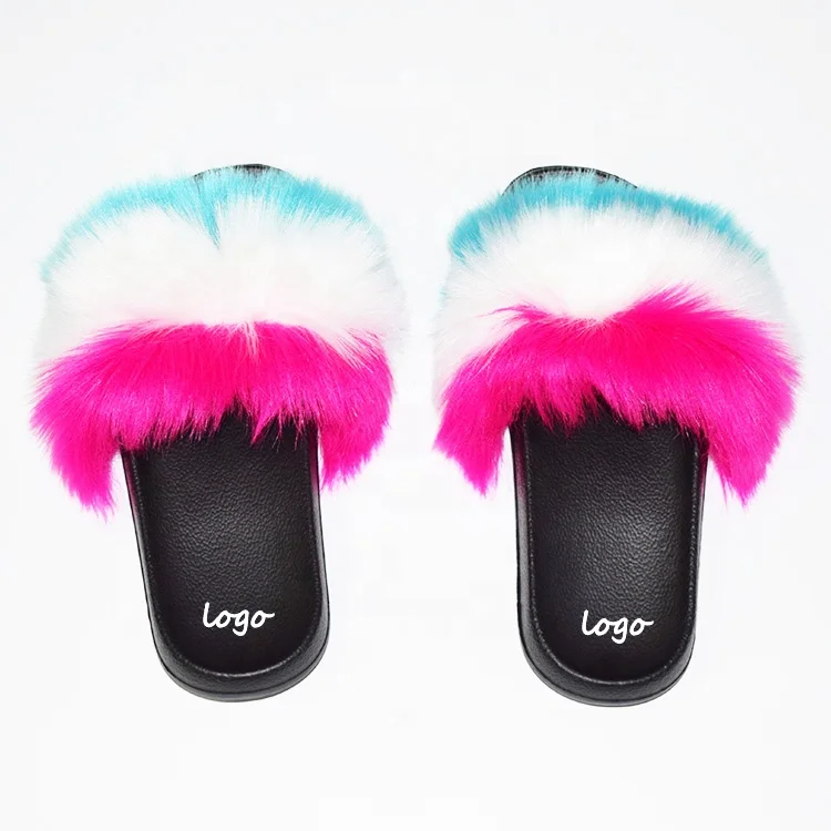 

Autumn factory price comfortable wholesale winter couple fluffy Indoor furry home Fur slippers for women