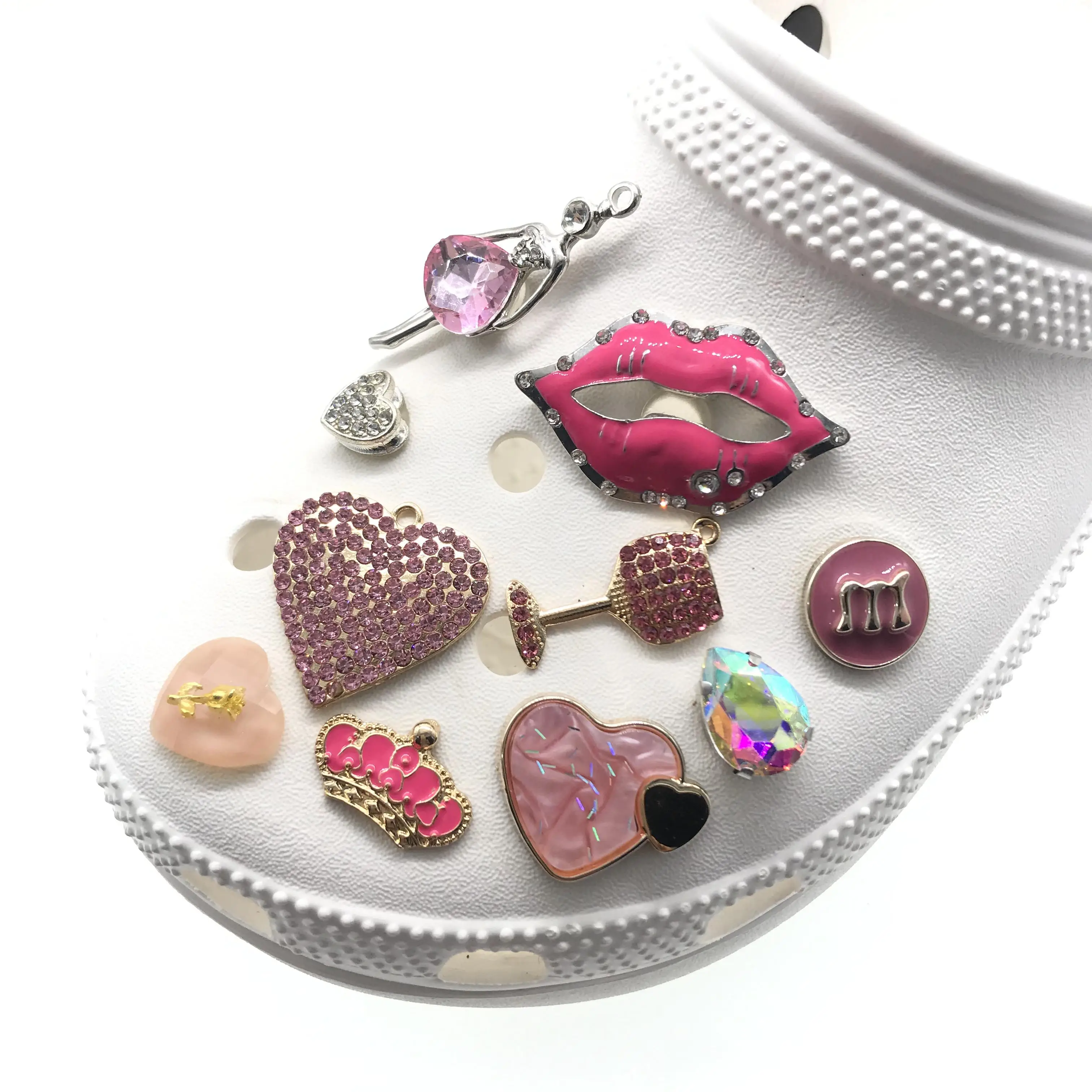 

DIY Hot sale high-class metal with diamonds croc shoe charms decoration accessories for croc shoe, Picture