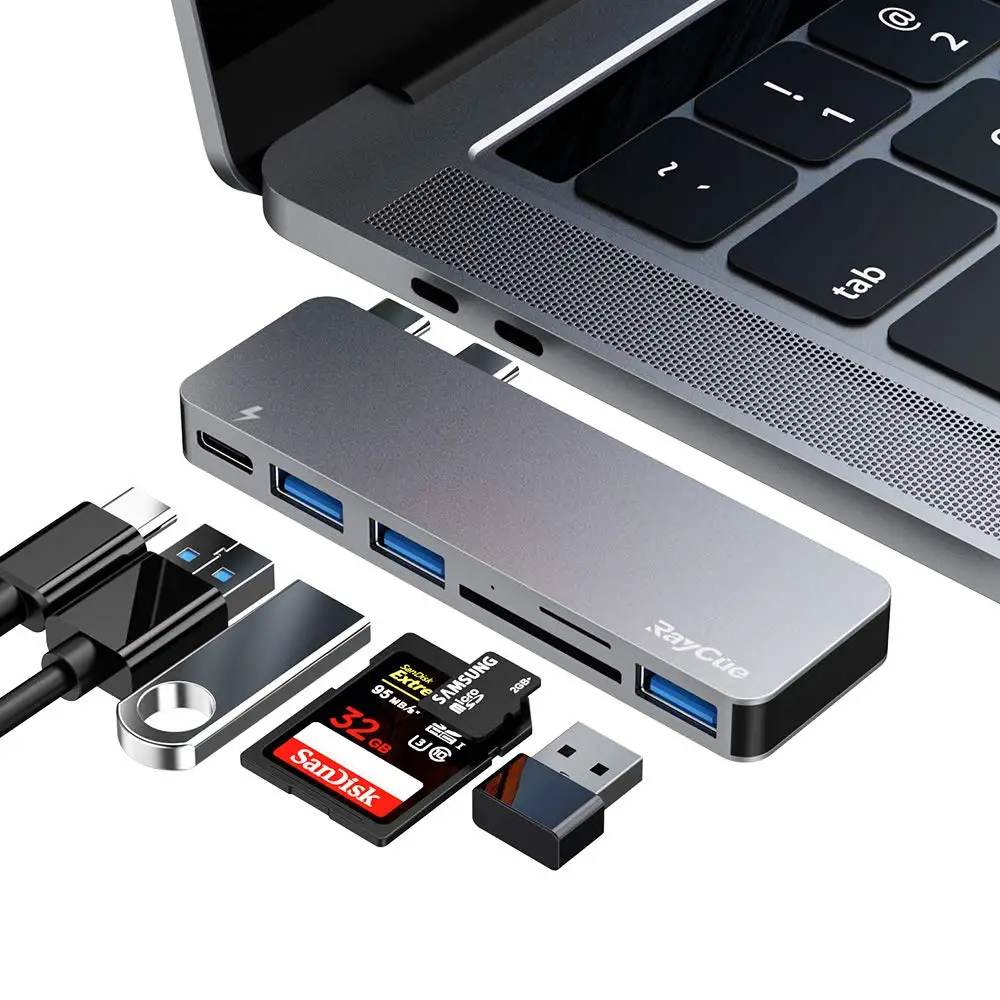 

Raycue 6 in 1 USB HUB for Macbook Air/Pro