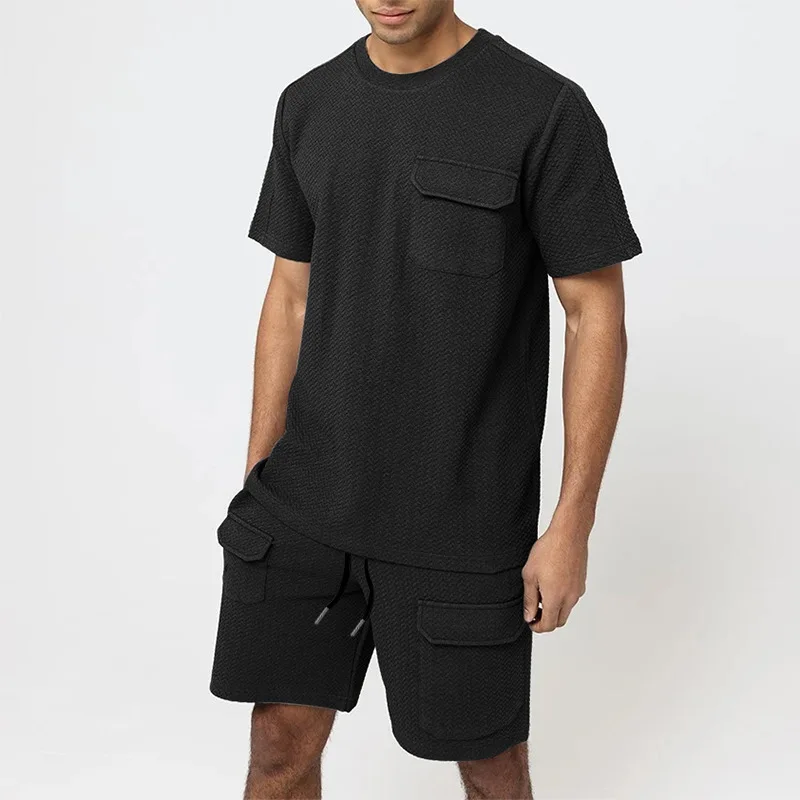 

Summer Men Sets Tracksuit Oversized Fashion Clothes For Man Casual Short Sleeve T Shirt+Shorts SportsWear 2 Piece Set