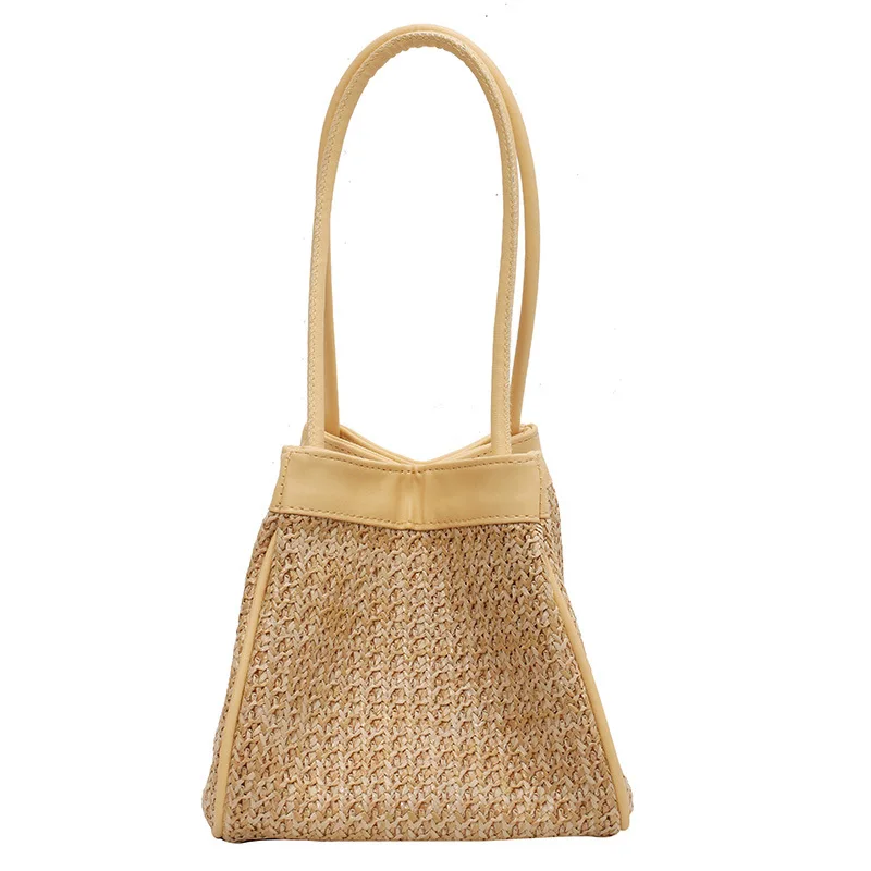 

Summer Handmade Rattan Handbag Woven Women Beach Straw Tote Bag, Customized color