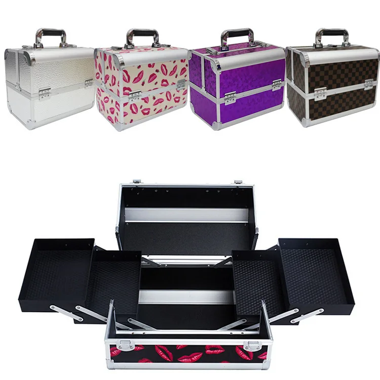 

Market Union Drop shipping double open aluminum alloy cosmetic case make-up box