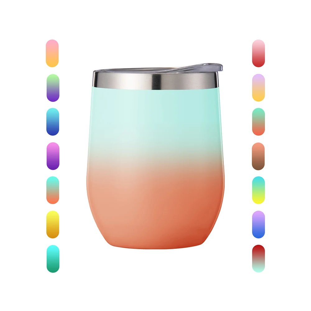 

Custom Logo Wholesale Best Double Wall Insulated Vacuum Stainless Steel color changing Wine Tumbler With Lid, Customized color