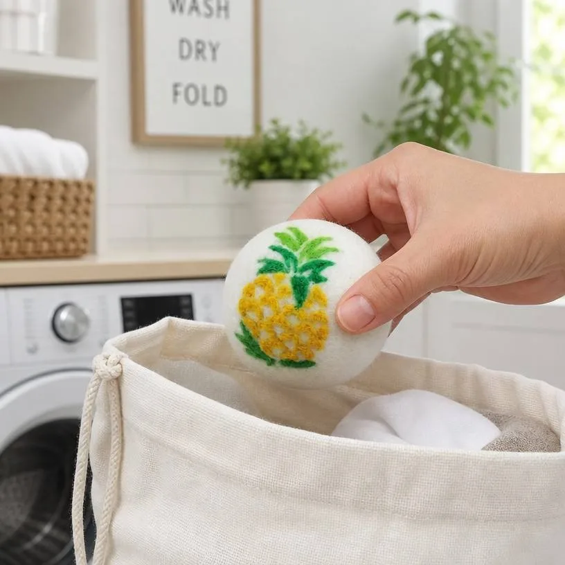 Interactive Laundry Display with Pineapple Ball