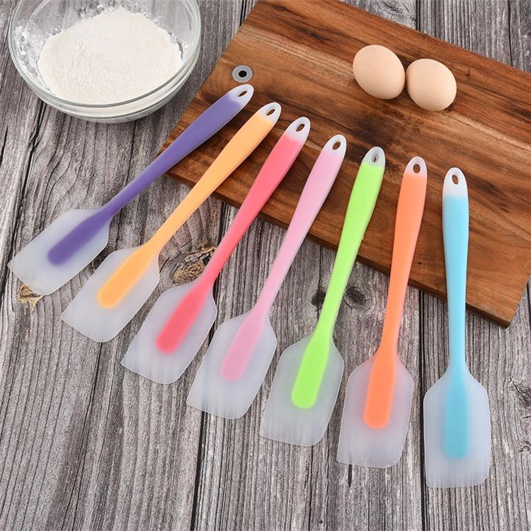 

Heat resistant transparent color silicone kitchen spatula for baking, Blue pink green