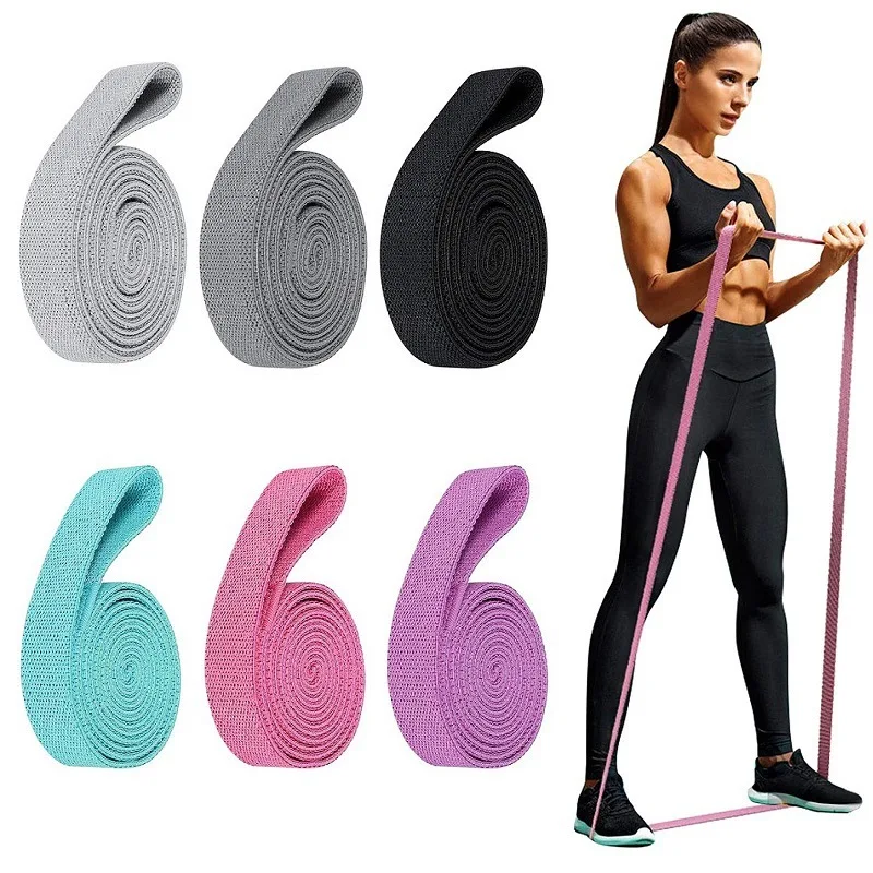 

Custom Logo Gym Pull Up Assist Exercise Loop Different Levels Yoga Fitness Long Resistance Fabric Bands set, Candy group and dark group