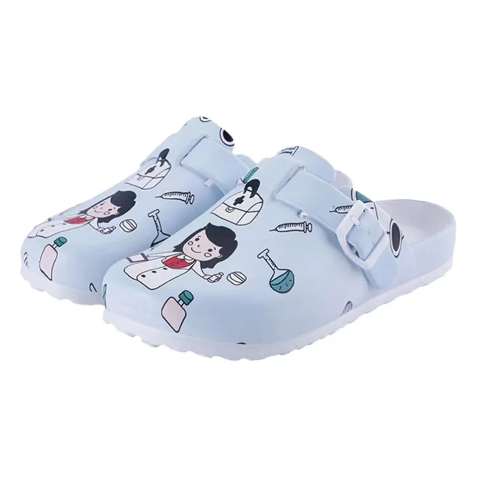 

EVA Cartoon Print Anti-Slip Slippers Medical Nurse Shoes Clogs Unisex, Print designs