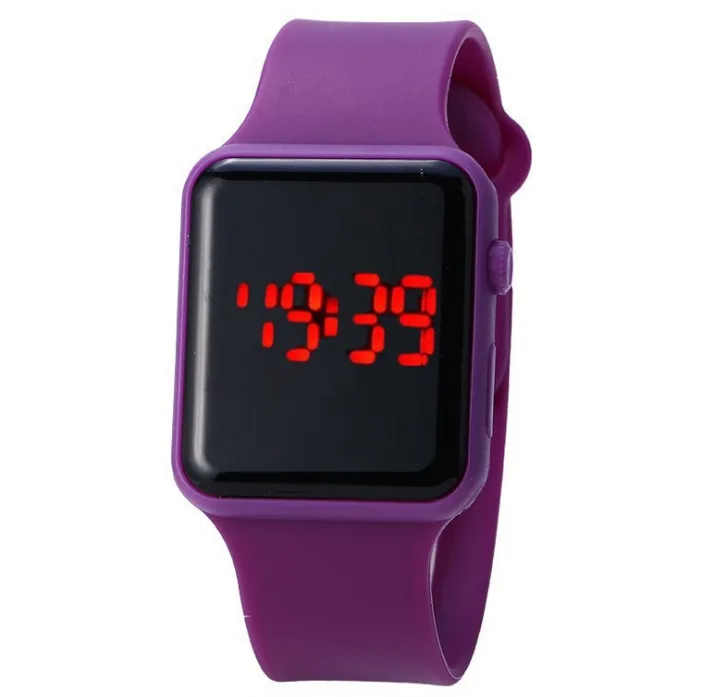 

Factory price cheap kids digital watch bracelet silicone big screen sport watches bright colorful boys girls timepieces