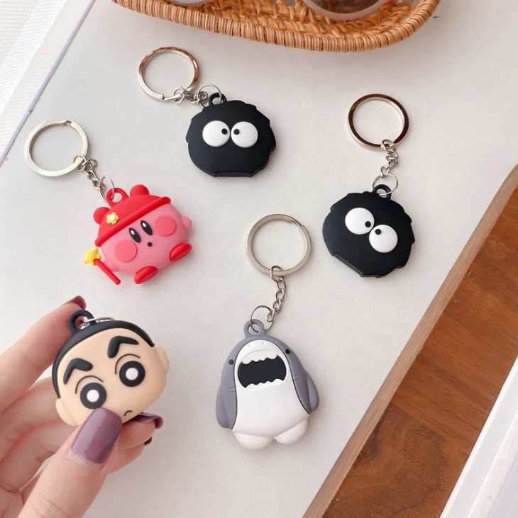 

Free Shipping Doll Case for Airtag Tracker GPS Cover Cute Kirby Crayon Shin-Chan Key chain Keyring Jewelry