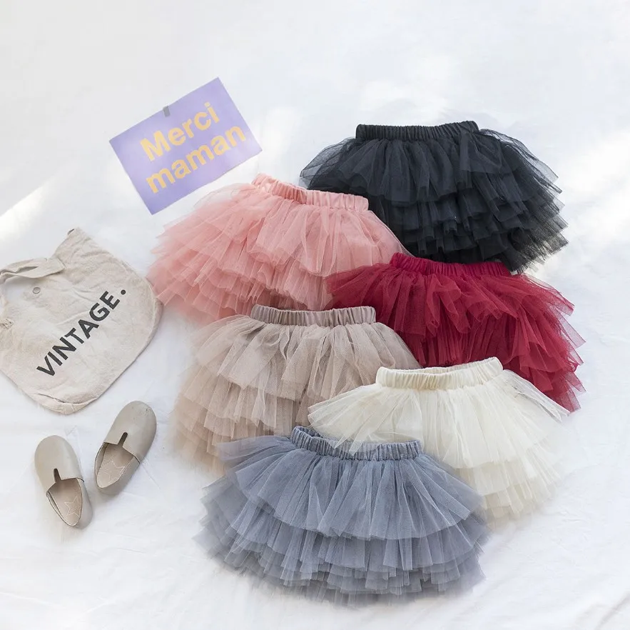 

New arrives baby girls skirts layered ballet princess skirts fluffy tulle ballet pleat skirts