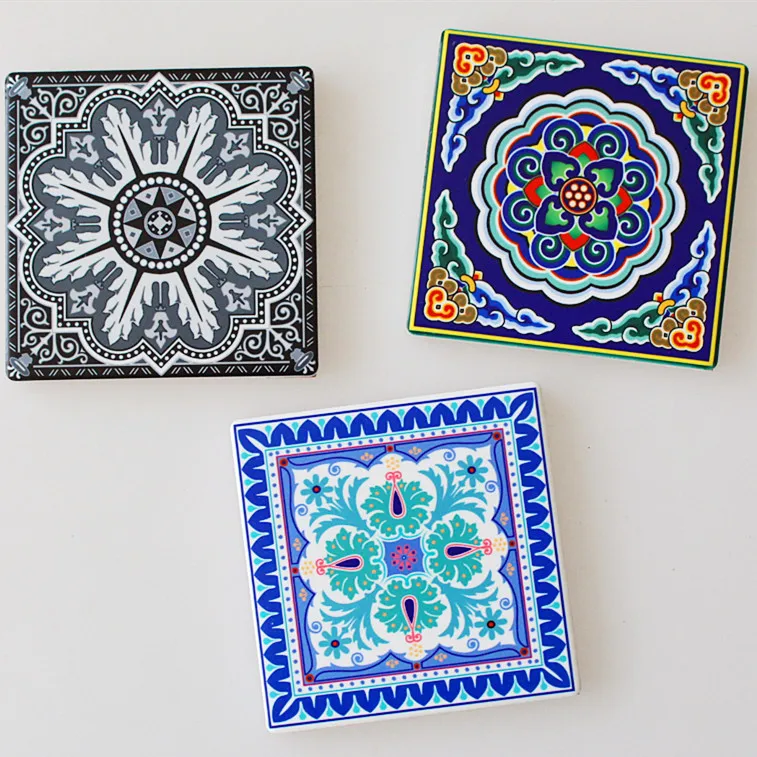 

Chinese factory sale square blank sublimation ceramic coaster, White
