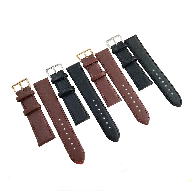

14-24MM Width PU Leather Watch Strap Band Watchband Watch Accessories, Black/brown