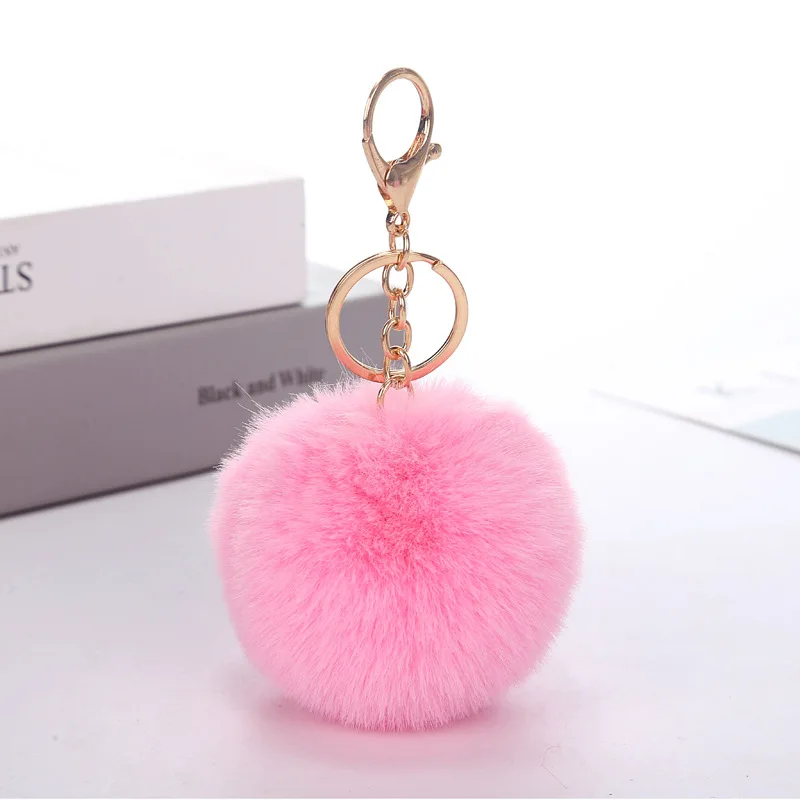 New Item Rabbit Fur Ball Pom Pom Puffball Keychains Buy Puffball