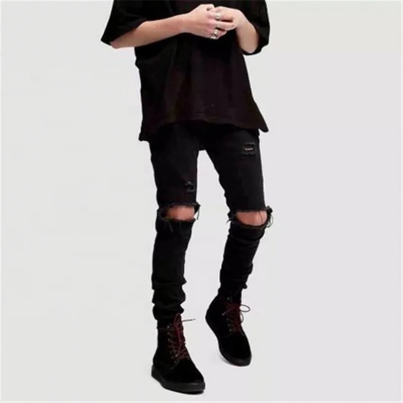 

Voogue Wholesale Men jeans Modern Design Street Fashion casual Straight jeans men's European Style Black pants, Customized color