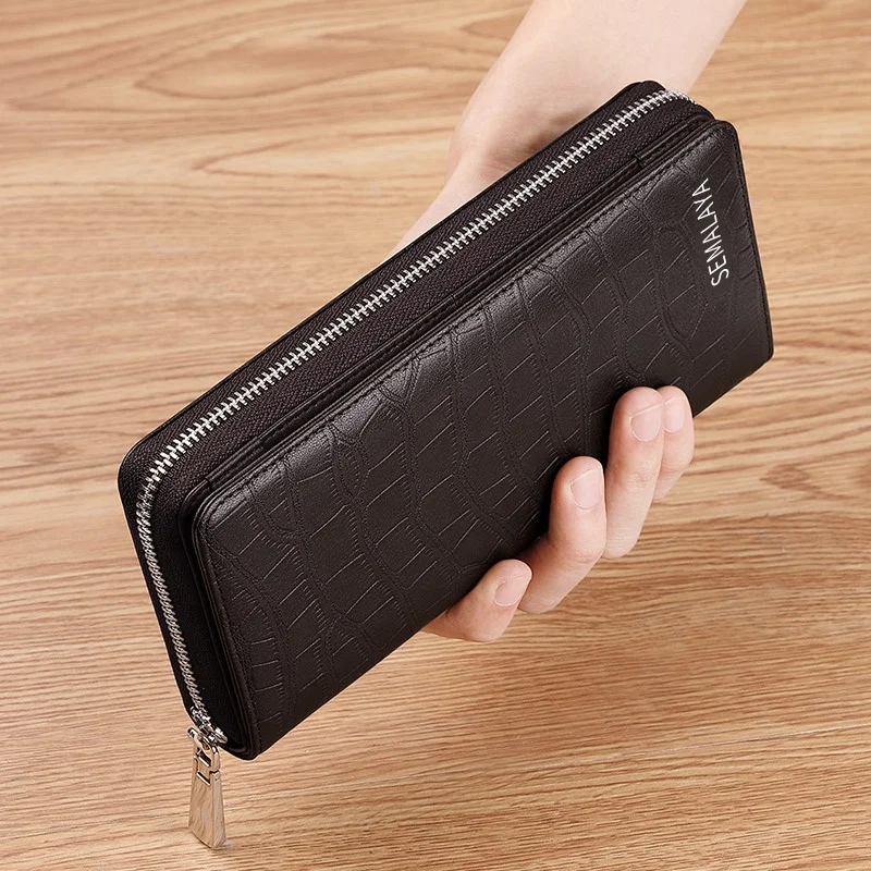 

2020 Wholesale Newest long purse for men wallet long business long strap purse money clip wallet purse