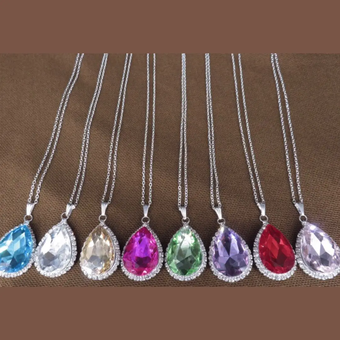 

Creative water drop joker pendant Women's rhinestone accessories necklace