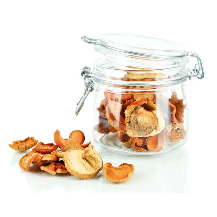 

500Ml750Ml1000Ml1500Ml Airtight Preserving Nut Round Christmas Candy Glass Jar With Metal Clip Lid, Customized