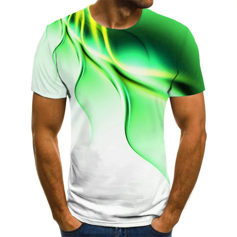 

2021 New Summer Fashion Personality Lightning T Shirt Short Sleeve Casual Polyester mesh cloth Men 3D Printed T-Shirt