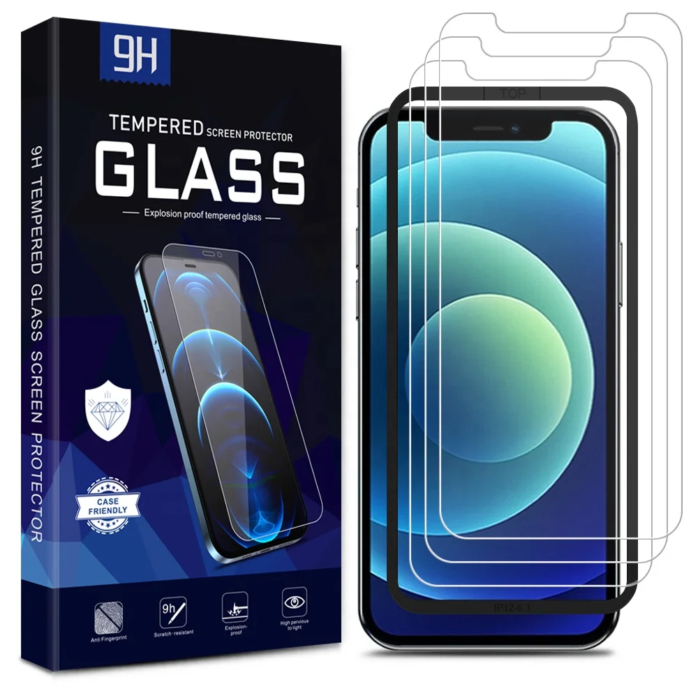 

3 Pack YCYMO Best Price mobile phone tempered glass screen protector for iphone 11 12 pro max xs xr with installation guide