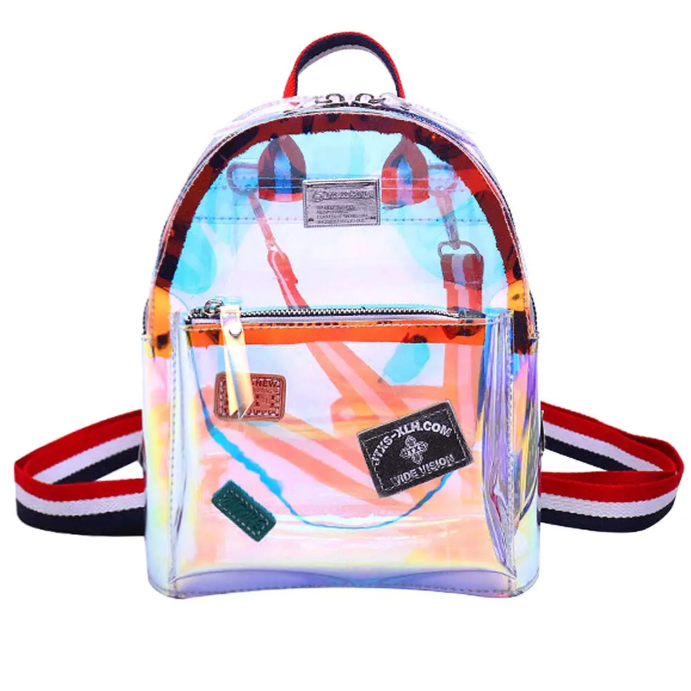 

New multifunction ladies casual college school bag fashion women mini pvc laser backpack for girls