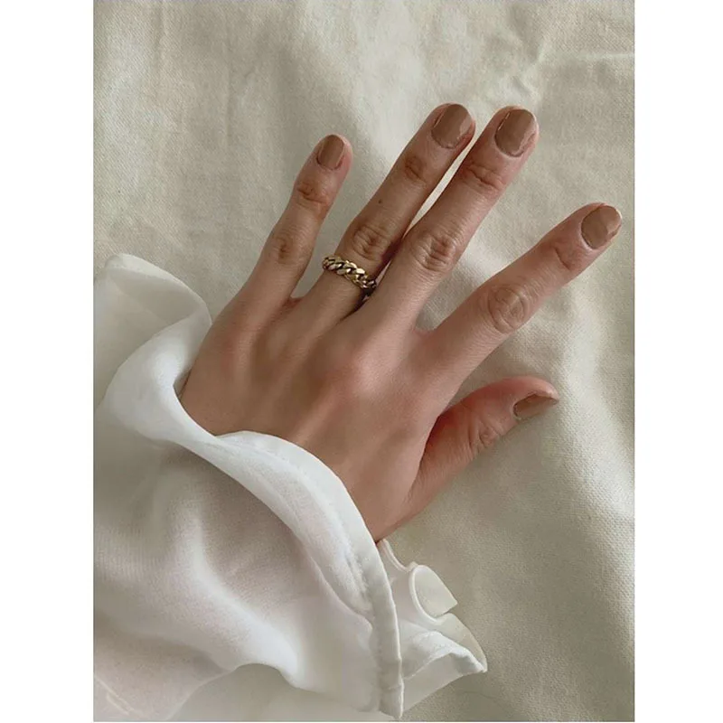 

Hip Hop Women Jewelry Gold Plated Stainless Steel Cuban Link Ring, As pic