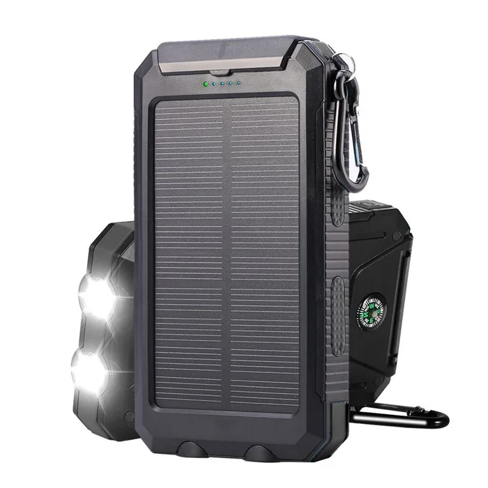 

Wholesale Price 10000mAh High Capacity Portable Solar Power Banks Outdoor Emergency Tools with Flashlight and Compass