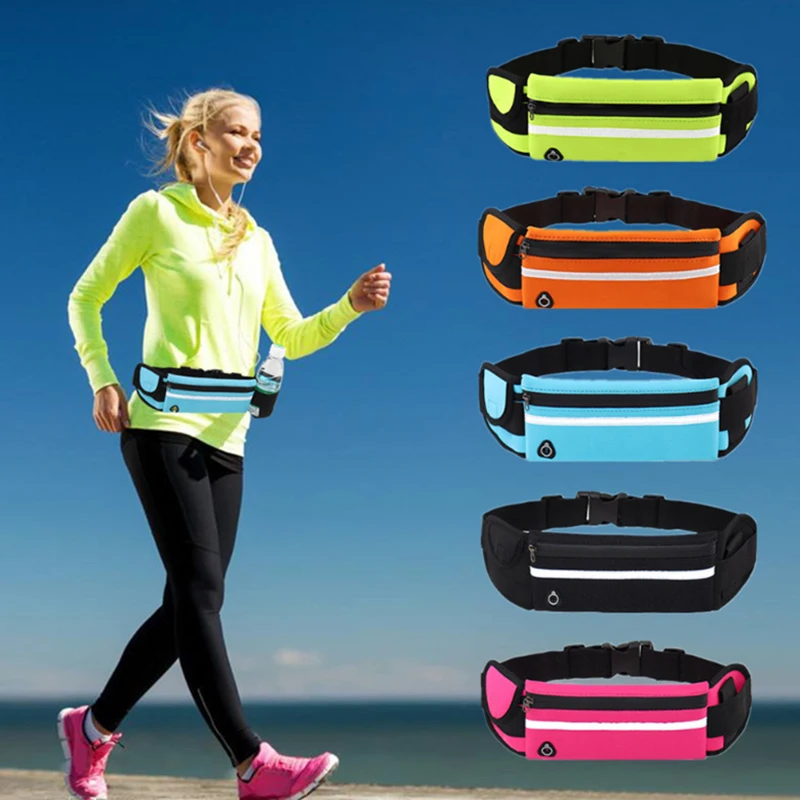 

Hot sale adjustable elastic waterproof Neoprene fanny pack customized sport runner waist bag, Green/black/orange yellow/rose red/blue