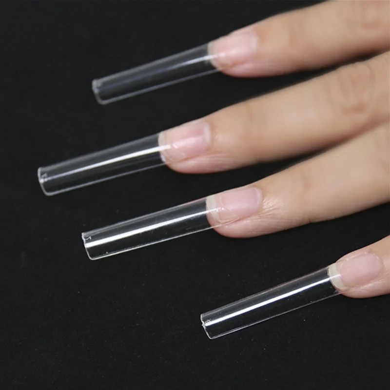 

Newest 500Pcs Artificial Extra Long Straight More than 4cm Acrylic Square XXXL C Curve Coffin Nail Tips