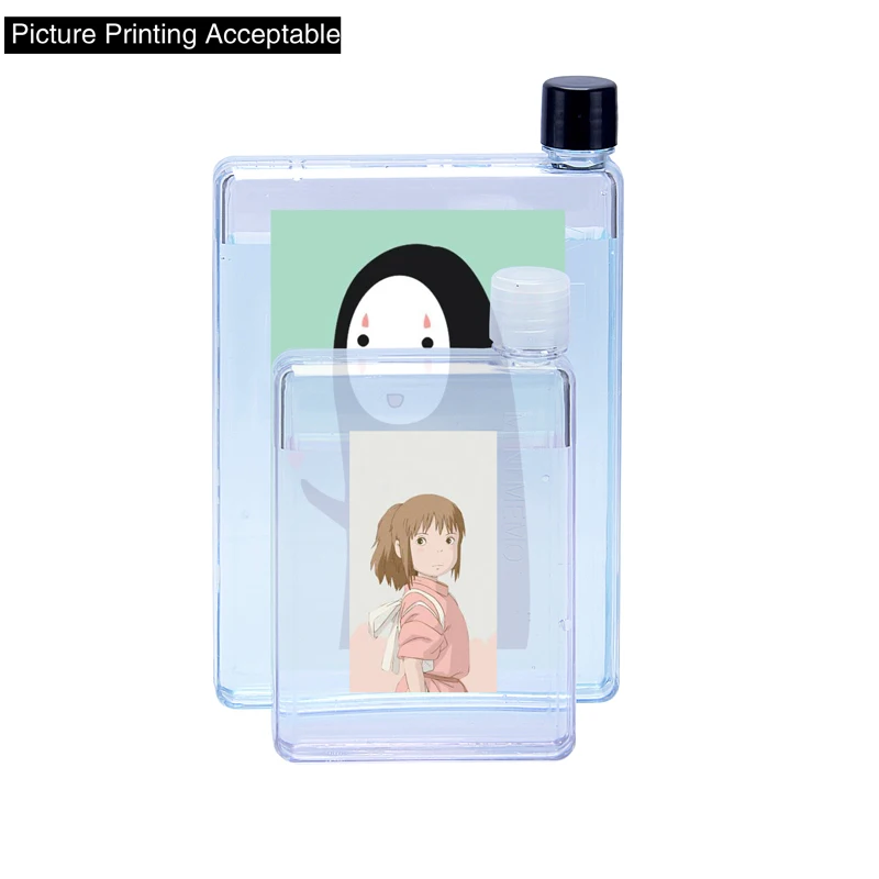 

Support Picture printing plastic A6 flat water bottles, Customized color