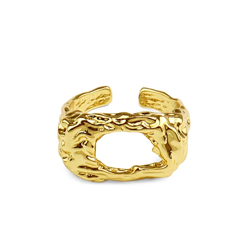 

Temperament and Personality Tin Foil Paper Irregular Geometry Trend Hip-hop Hollow Design Ring