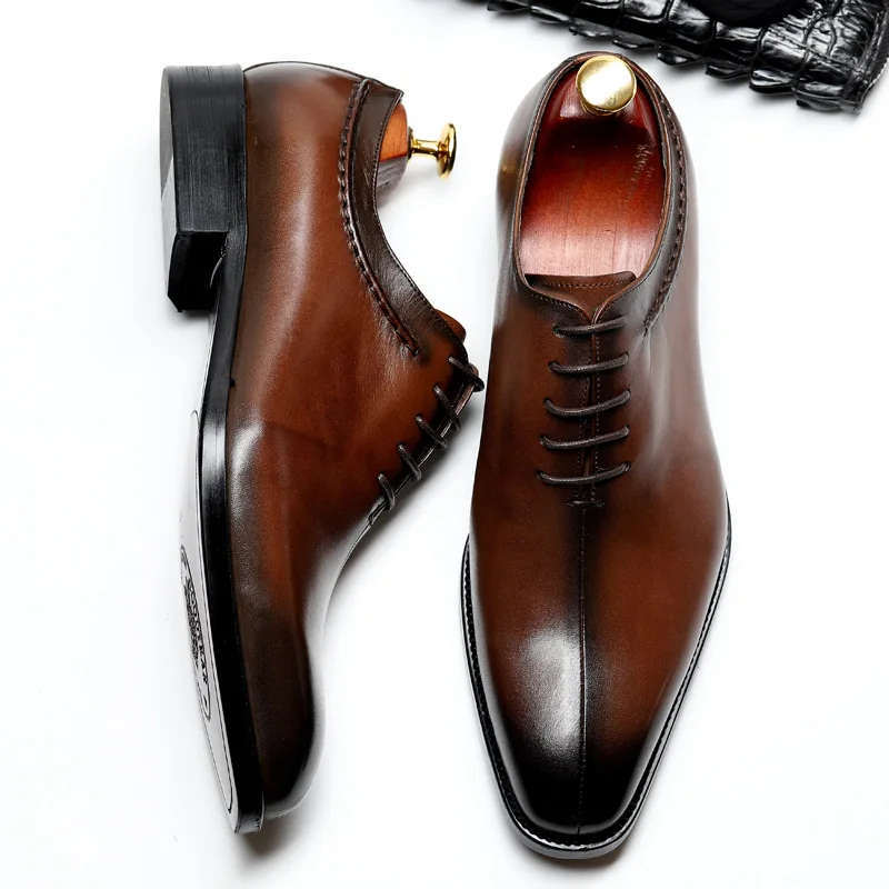 
Genuine Leather Brogue Mens Dress Gentility Business Occasions Shoes 