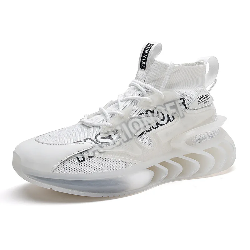 

Fei woven casual fashion sneakers men's knife edge socks sneakers, 3 colors