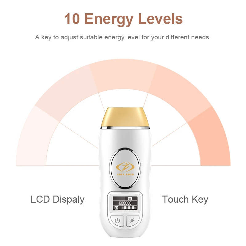 
10 Levels 600000 shots Ipl Laser Epilator Home Use Device Female For Face Body Hair Removal Machine 