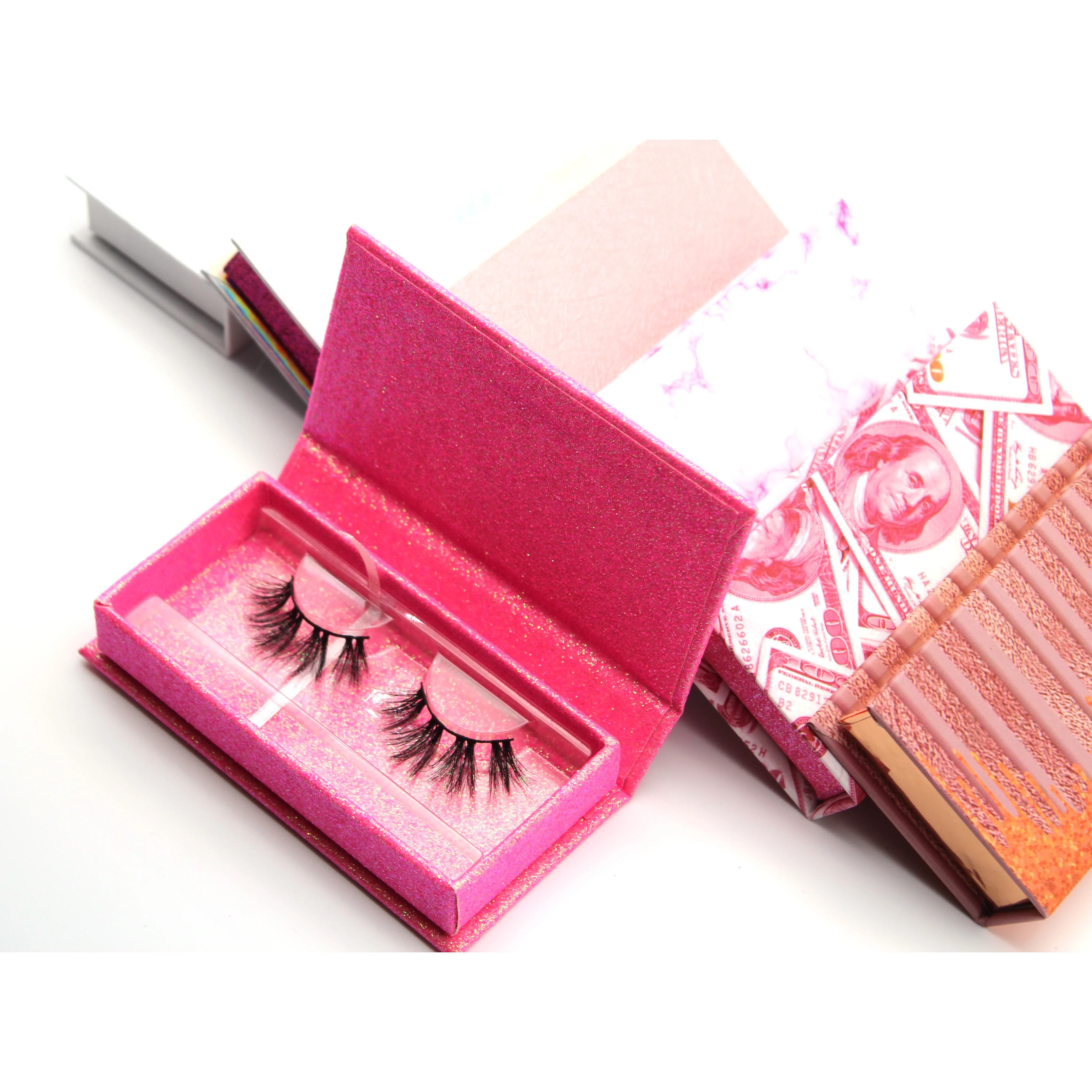 

5 pair 3d handmade 25mm color individual eyelash mixed extension wholeal wholesale eyelashes 5d faux mink, Natural black