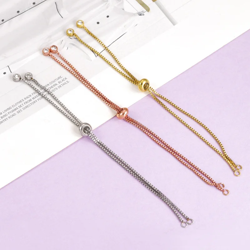 Stainless Steel Extender Box Chain DIY Jewelry Findings Bracelet Bolo Chain