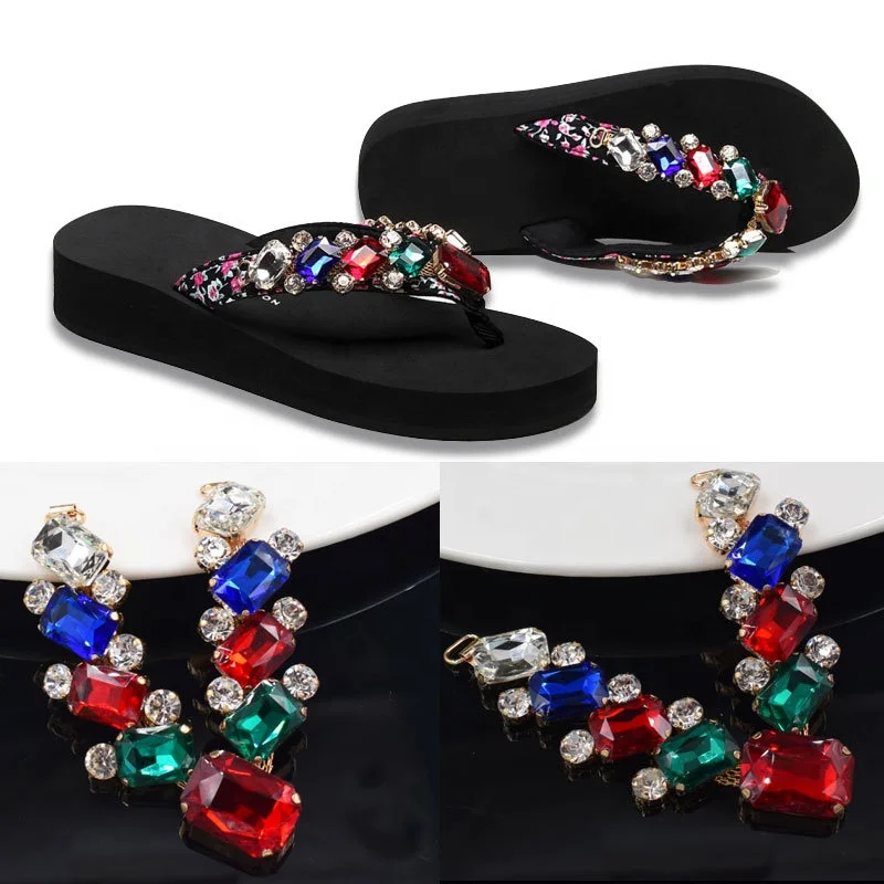 

XILIANGFEIZI Wholesale Rhinestone Fashion Flip Flops Shoe Charm Metal Sandal Buckle Crystal Shoe Chain Charms
