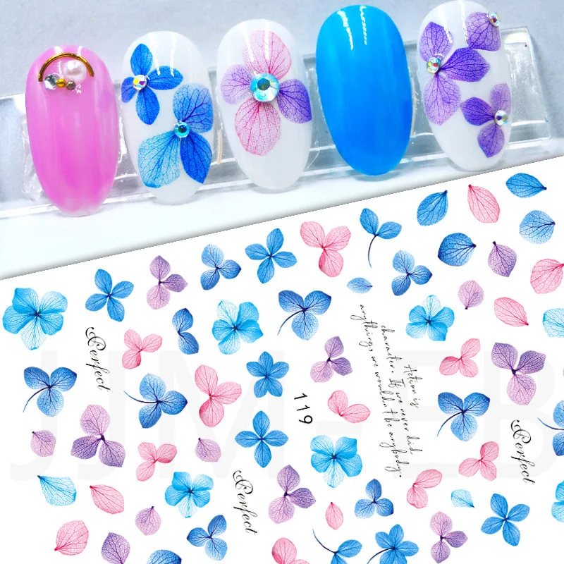 

Flowers Nail Art Stickers Luxury Decals 3D Nail Art Supplies Butterfly Self-Adhesive Slider Foil Nail Art Stickers, Mixed colors