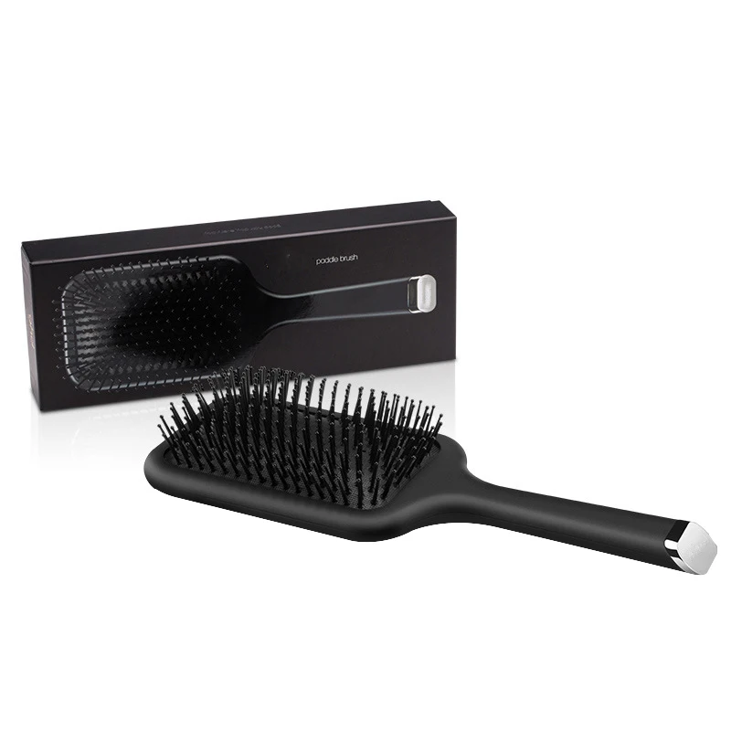 

Masterlee custom luxury massage comb paddle brush wholesale detangle hair brush with box, Black