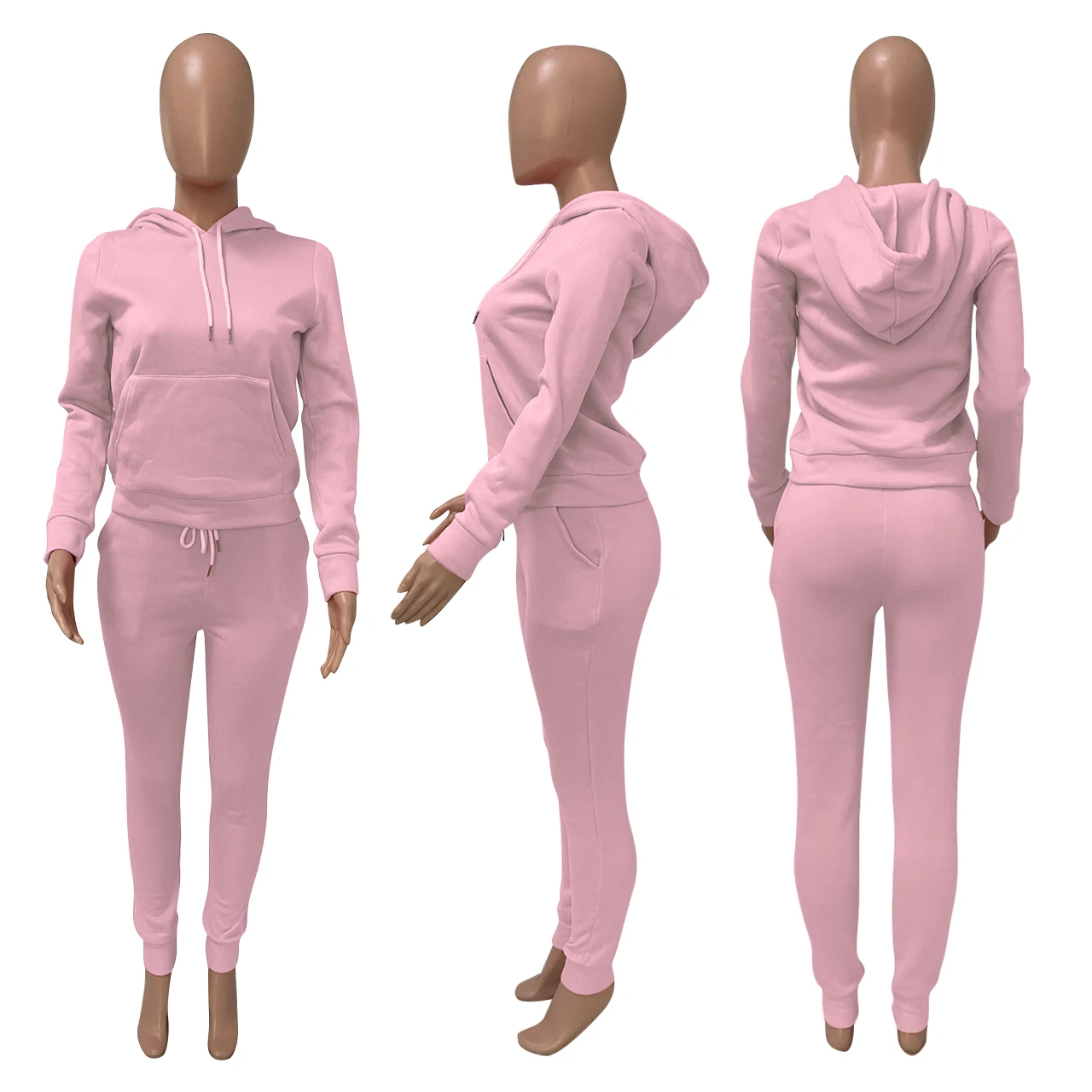 

Q21972 Hot Sale Sweatsuit 2 Piece Set Women Clothing Solid Jogger Cropped Sweatshirt Hoodies Sets Casual Swear Suits For Women, Pink/yellow/black/khaki/gray
