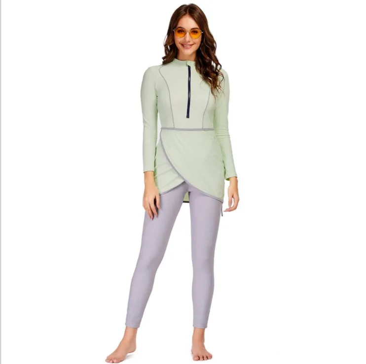 

2020 New Design Colorful Long Sleeve Burkini Muslim Swimwear Women, 6 colors